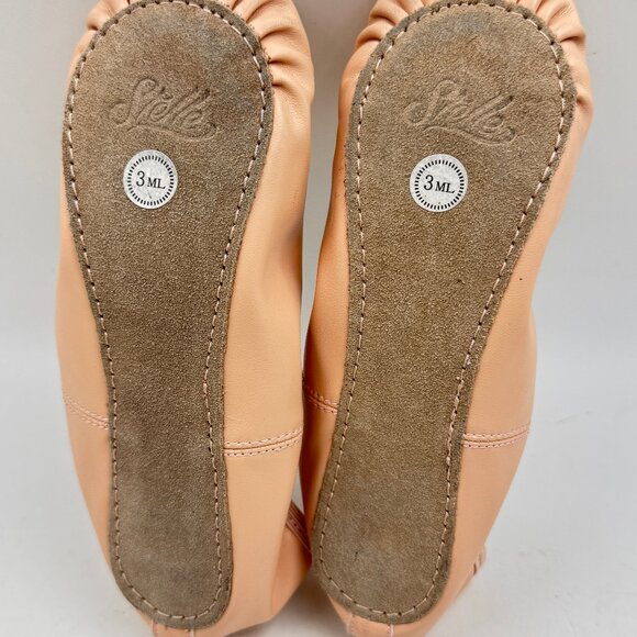 Stelle Ballet Ballerina Dance Shoes Slippers 3ML Leather Full Sole Shoes Beige - Picture 8 of 12